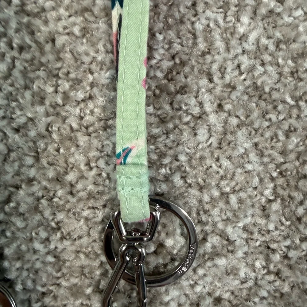 Vera Bradley Fabric Lanyards – Set of 3 floral plaid and penguin keychain - Picture 4 of 5